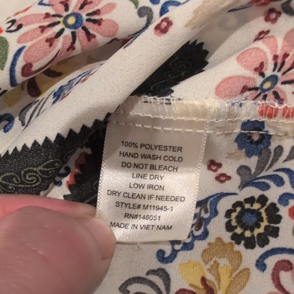 Faith & Joy Folk Floral Stripe Blouse | Porcelain Cream + Ink | Medium - Picture 3 of 8